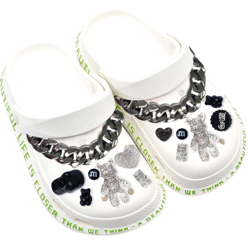Shoe Charms for Clog Sandals, Shoe Charms for Crocs Shoe, Shoe Decoration with Chains Accessories for Women and Girls4