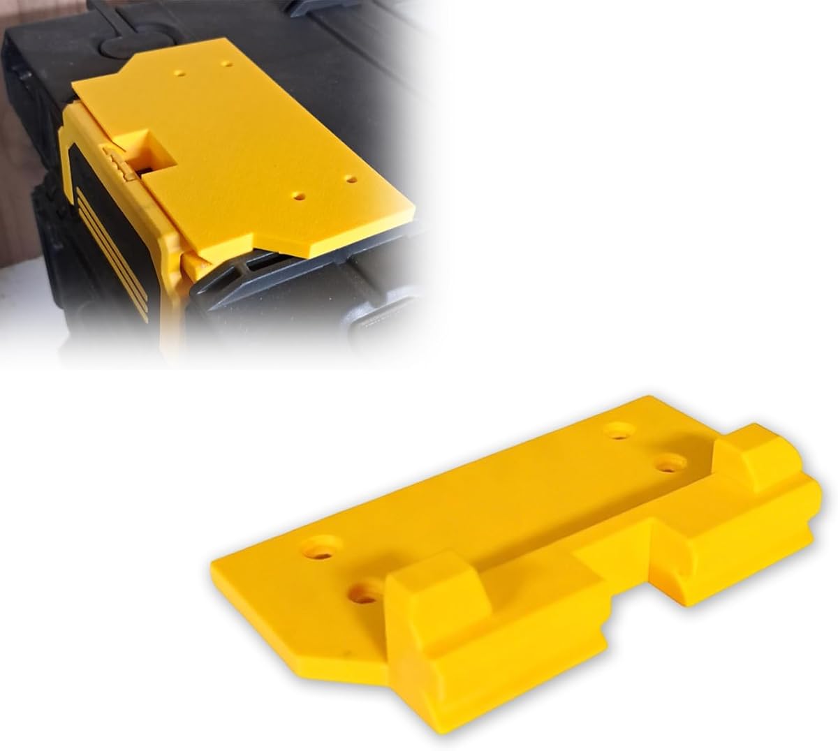 Adaptador de montaje en banco de trabajo compatible con cajas de almacenamiento DeWalt ToughSystem 2.0 | Soporte de escritorio de perfil bajo para sistema de herramientas modular | Conector de estación de trabajo que ahorra espacio