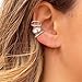 Ear Cuff Earrings for Women Safety Pin Earrings Chunky Ear Cuffs Non Piercing Rhinestone Star Clip on Earring Cartilage Fashion Jewelry Accessories Birthday Gifts