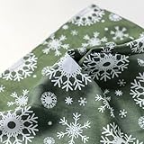 Linendo 100% Pure Linen Christmas Napkins 38 x 38 cm Snowflake Pattern - Set of 6 Pack, Green Dinner Cloth Napkin European Flax Natural Fabric Washable for Home and Kitchen - Image 9