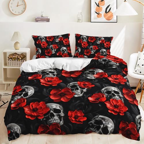 Dwetcxo Funda Nordica Cama 150 Flor Roja