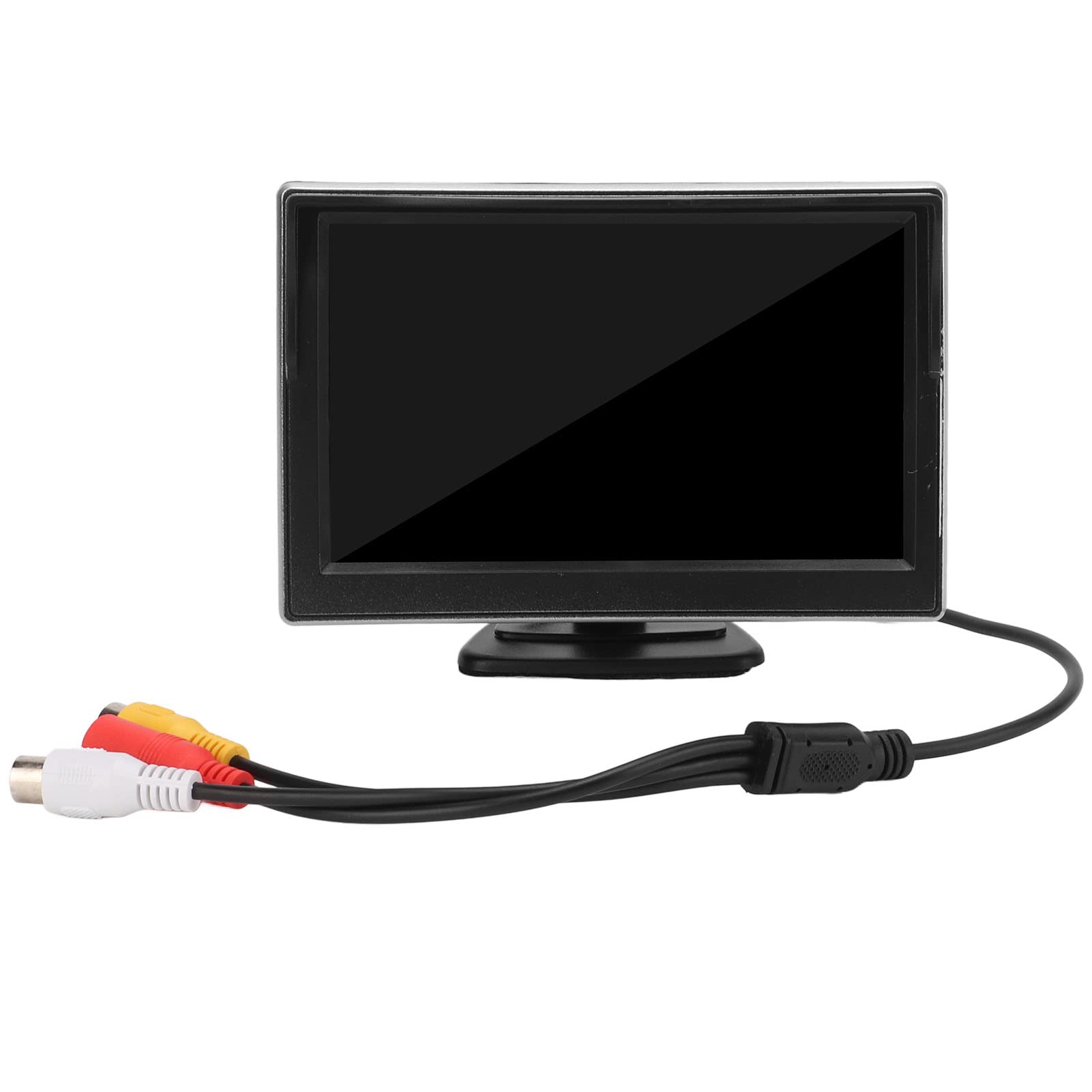 Akozon Zestaw Systemowy Kamery Cofania Monitor o Wysokiej Rozdzielczości Wyświetlacz Cofania, Pojazdy 12–24 V (Kamera z okrągłym otworem)