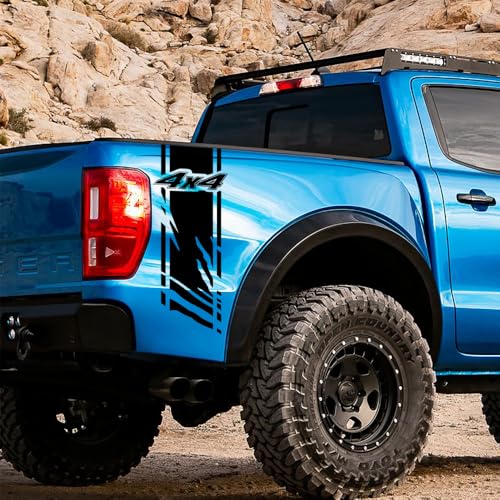 Image of 2Pcs 4X4 Pickup Trucks Trunk Sticker for Most Pickup, Universal Truck Tail Decal Decoration Exterior Accessories (Matte Black)