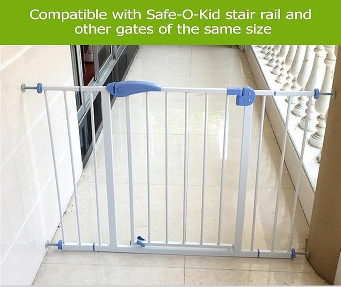 Image of Safe-O-Kid Baby Safety Gate Extension 45cm, Pressure Fit Gate Expander for Kids & Pets, Easy Tool-Free Installation for Doors, Staircases & Hallways - White