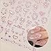 Lnulyaciy Valentine's Day 5D Embossed Nail Stickers for Nail Art - Pink Heart & Star Design - Self Adhesive Nail Decals - Women's Nail Art Decorations