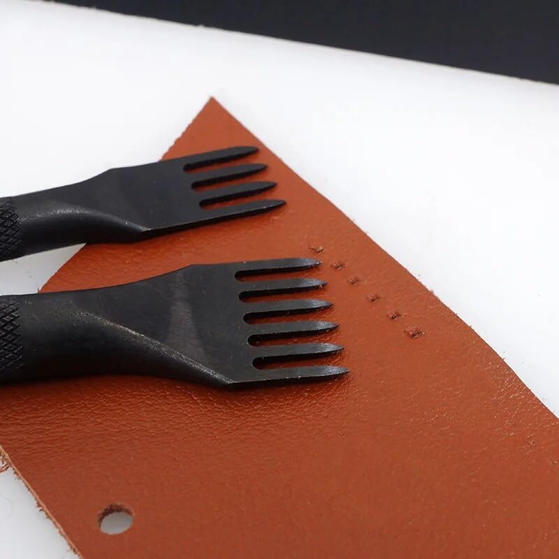 4 PCS Set Leathercraft 1/2/4/6 Prong 4mm 4/25 Inch Tools Hole Punches Lacing Stitching Punch Tool An Indispensable Tool