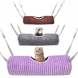 3 Pack Ferret Hanging Tunnel Hammock Warm Swinging Bed for Ferret Guinea Pig Sugar Glider Rats Squir