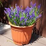 20 Bundles Artificial Plants Outdoor, UV Resistant Fake Flowers， Realistic Faux Lavender Shrubs for Porch Garden Window Box Home Decoration (Purple) - Image 5