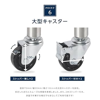 Amazon.co.jp: [日本製] ステンレス 作業台 キャスター付き 業務
