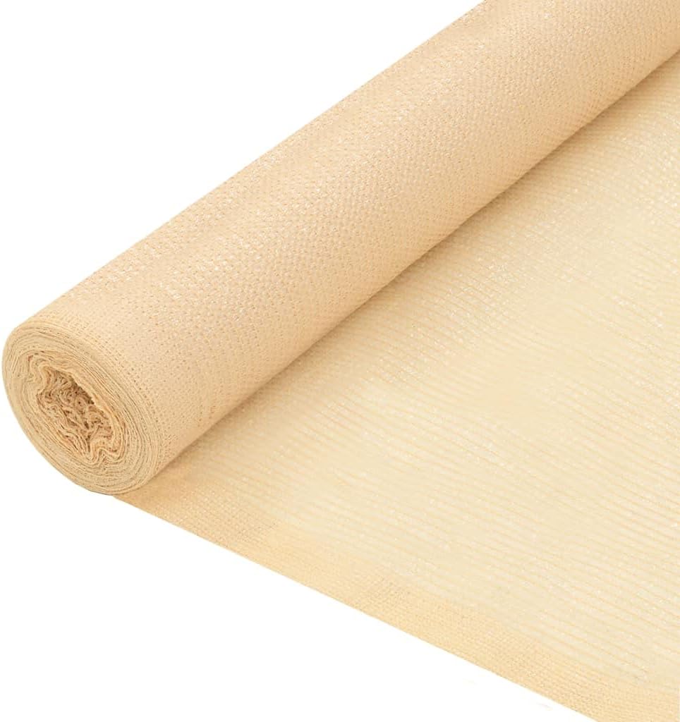 HDPE Privacy Net 4.9'x82' Beige - High-Density Outdoor Privacy Screen for Patios, Sunshades, and Umbrellas, UV Protection for Enhanced Outdoor Living