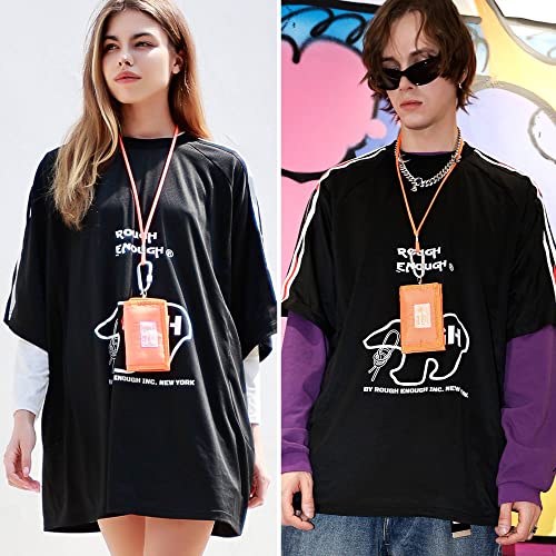 Rough Enough Trifold Wallet for Boys and Girls with Neck Lanyard Keychain Clip Hook Bundle Set2