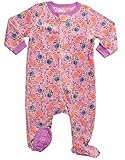 Leveret Kids Fleece Baby Girls Footed Pajamas Sleeper 100% Polyester (Planet Purple, Size 12-18...