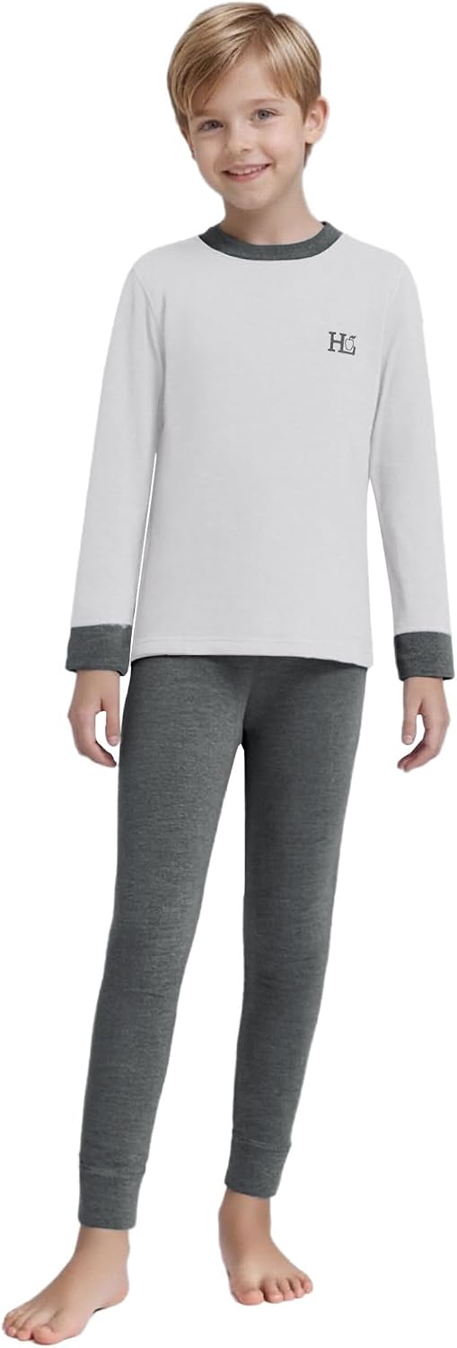 Kids Boys Girls Thermal Underwear Set Long Sleeve Winter Base Layer Thermal Top with Leggings Long Johns