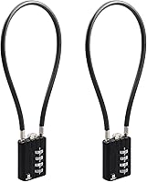 Vista 1 de RESET-201 (2 Pack) 4 Digit Combination Padlock with 12 inch (30cm) Flexible Cable, Long Lock, Cable Lock for Trash Can, Locker, Luggage, Suitcase