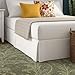 Mattress-Homes Luxury Box Pleated Queen Size Bed Skirt Split Corners Platform Style Easy Fit Fade & Wrinkle Resistant with Tailored Drop 21 Inch Queen Size White
