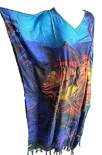 Grande Taille Longue Caftan Mumu de Plage Noir/Blanc Cover