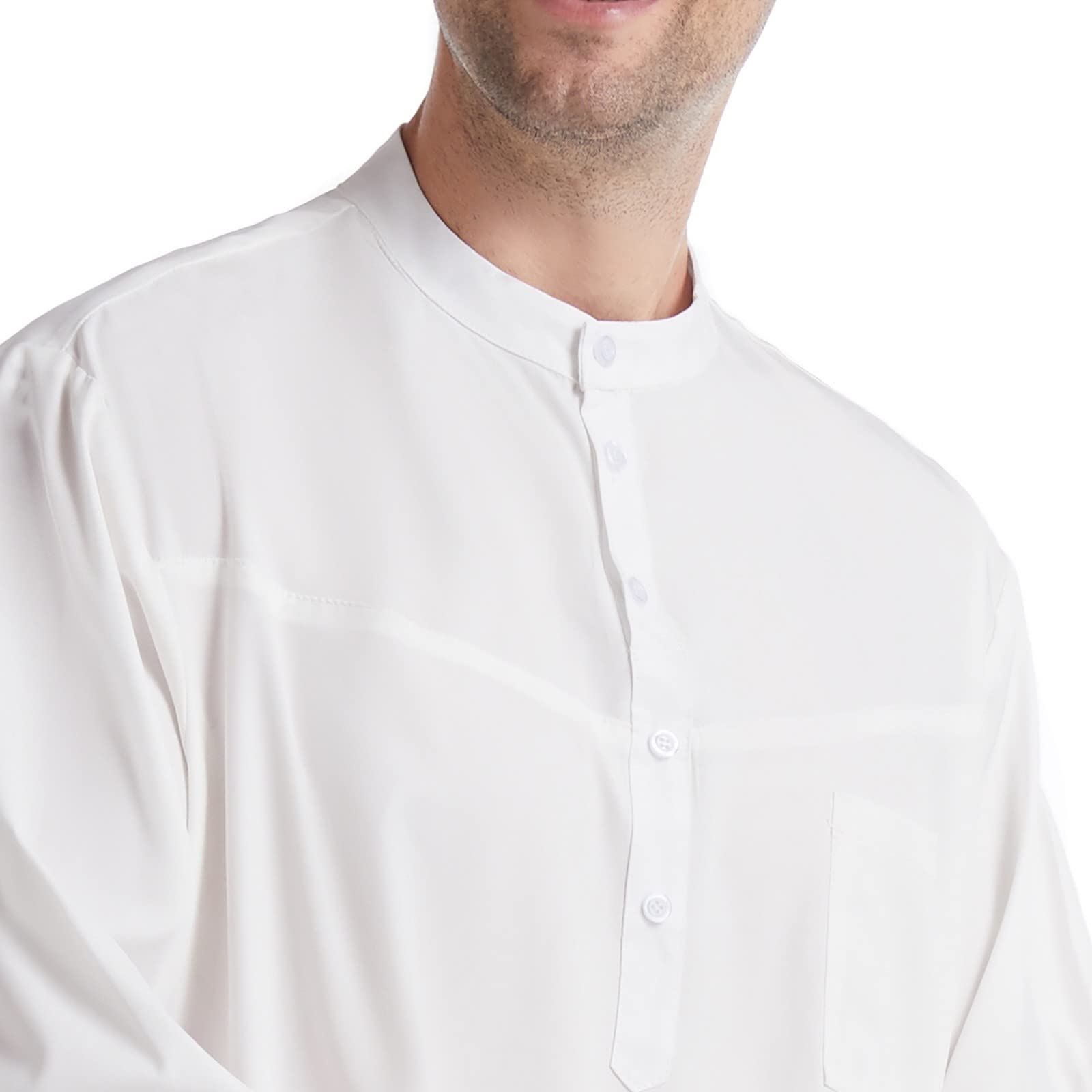 Musulmano Arabo Medio Oriente Robe Uomo Musulmano Arabo Medio Oriente Girocollo Maniche Lunghe Islamico Abito Arabo Set Maniche Lunghe, A2 bianco., XL