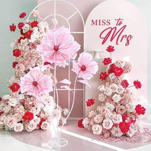 B-COOL Artificial Giant Flowers for Christmas Decoration: Red Huge Flowers 5.58 ft Large Silk Flower Faux Floral for Christmas Reception Arrangements Photographic Props Party Background Decor Cover