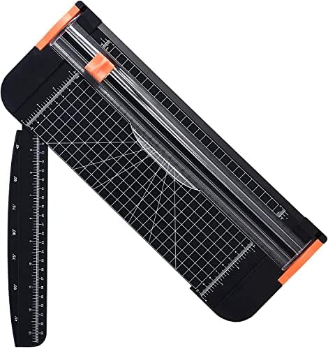 CLOUDFOUR A4 Paper Cutter 38cm Office Paper Guillotine, Scrapbooking Tool with Automatic Security Safeguard and Side Ruler perfect for School Craft Projects and Office use. (Black)