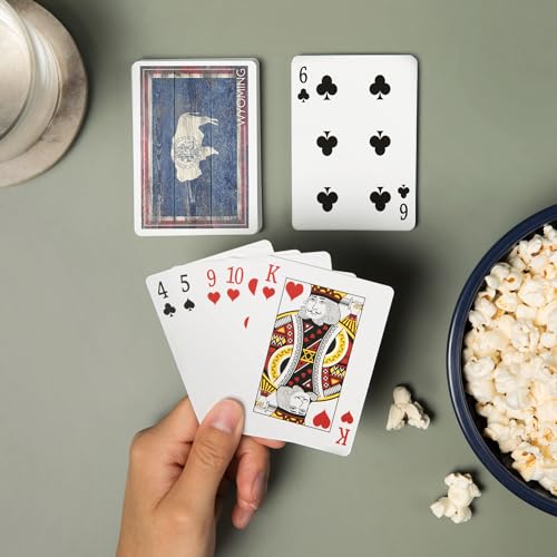 Baraja de cartas póker Rustic Wyoming State Flag 52 cartas miniatura 2