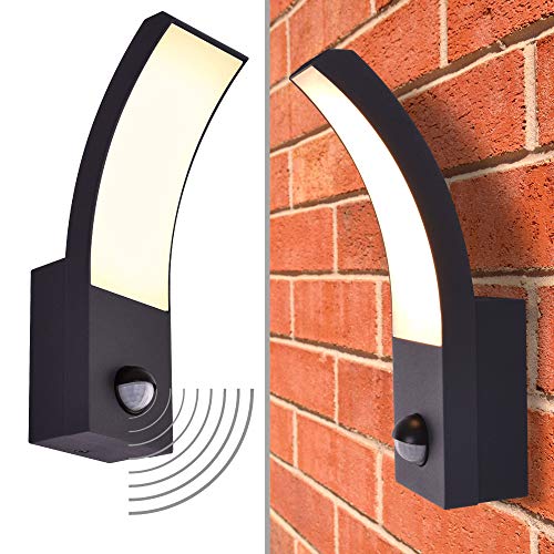 LED Aussenleuchte Wandleuchte mit Bewegungsmelder warmweiß 3000K Fluter 9W IP54 schwarz modern ONYX - 4011A1 Cover