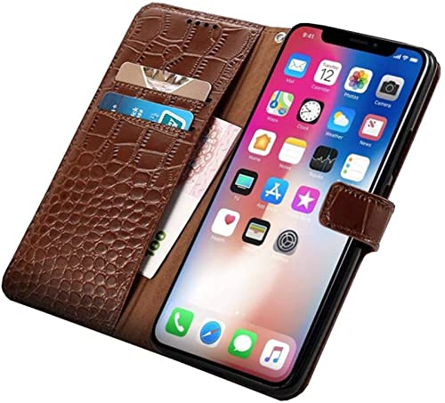 Étui portefeuille iPhone 12 Pro marron antichoc 6.1