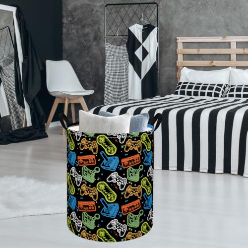 Image of Kids Laundry Hamper Nursery Room Storage Basket & Gift Organizer Bin | Laundry Basket for Kids' Clothes Toys with Handles