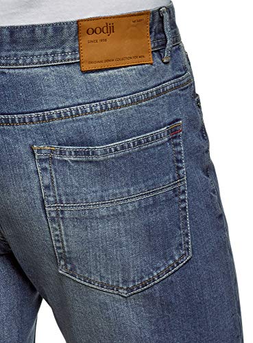 Oodji Ultra Uomo Shorts in Jeans con Risvolti