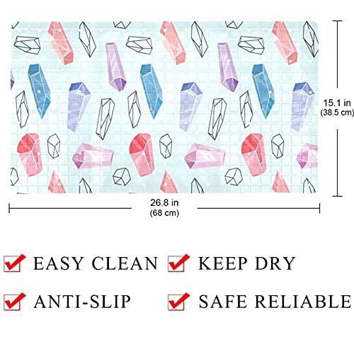 Tapis de douche antidérapant bleu clair baignoire avec ventouses - 5