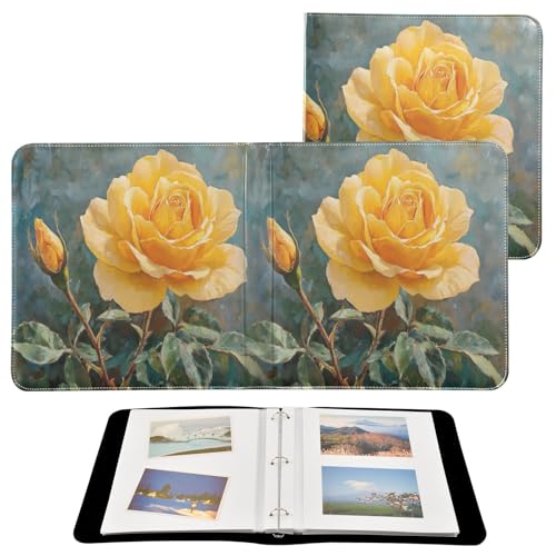 Álbum de Fotos Valentine Yellow Rose con páginas adhesivas, sostiene fotos 2x3, 4x6, 5x7, 6x8, regalo para familia, 20 páginas miniatura 2