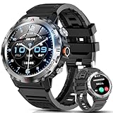 スマートウォッチ【2026新登場 軍用規格】Bluetooth通話 LINE/メッセージ通知 1.46インチ大画面 IP68防水 100+種類運動モード GPS連携 腕時計 歩数計 長持ちバッテリー 300+文字盤 音楽制御 遠隔撮影 腕上げ点灯 アラーム 天気予報 iPhone/アンドロイド対応 プレゼントに最適 smart watch (ブラック)