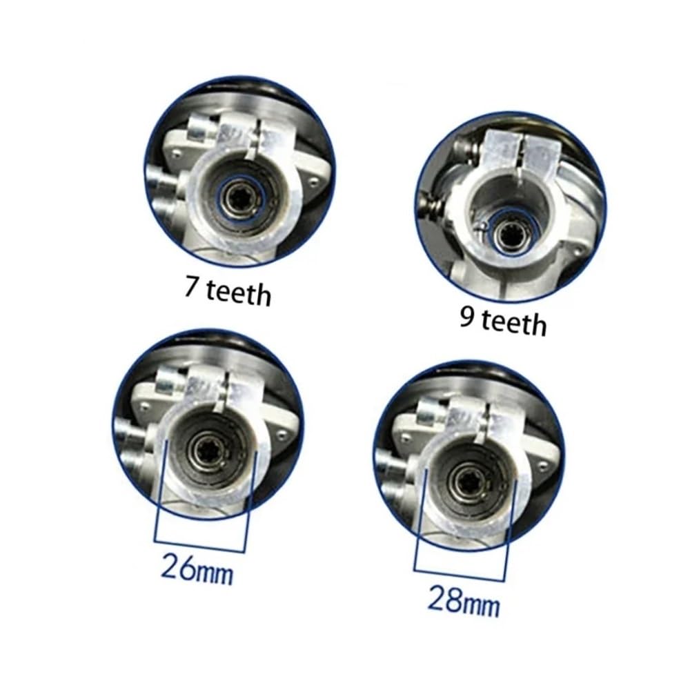 Piezas de reparación Cabezal de Engranajes de 26-28 mm, 7T-9T, for desbrozadora, cortacésped, Pieza de Repuesto, Accesorio for desbrozadora.(26mm 9teeth)