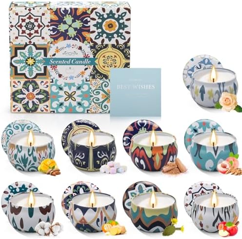 Candles Gifts for Women, 9 Pack Candles for Home Scented, Soy Scented Candle for Home, Aromatherapy Candle Gifts Set for Christmas, Birthday, Mothers Day, Valentine's Day