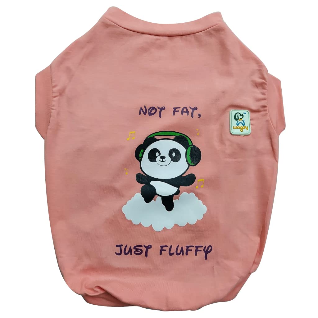 WAGZY Peach Not Fat Just Fluffy Printed T-Shirts for Puppies, Kitten, Dogs and Cats (12" - XS) (B0CDGND7GX) Amazon Price History, Amazon Price Tracker