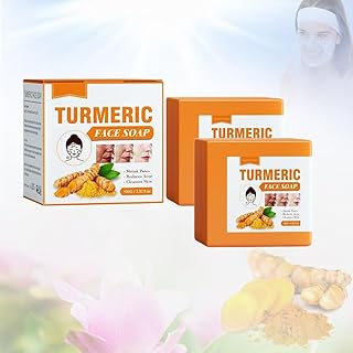 Brazi Turmeric Soap, Turmeric Honey Soap Bar, Turmeric Honey Lemon Soap Bar for Dark Spots, Turmeric Face and Body Soap Bar (2PC)