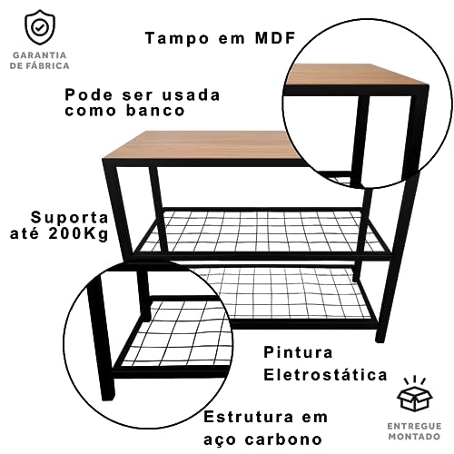Sapateira Strassis Design SD-3501-69 Metal e MDF Cor: Preta