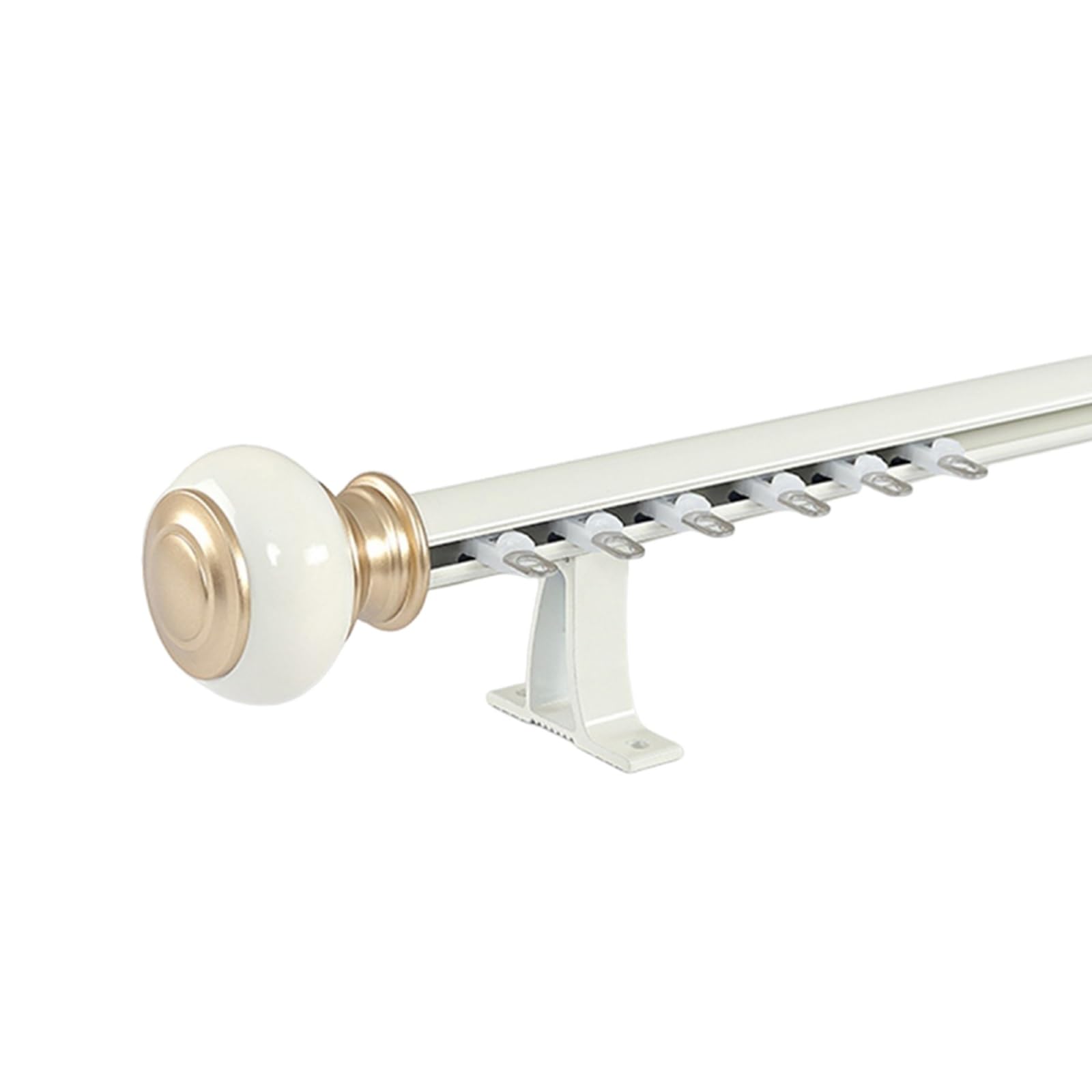 Light Luxury Curtain Track - Stylish Wall-Mounted Curtain Rod System With Silent Pulleys & Invisible End Caps Blue 120Cm/3.9Ft Ideal For Room Partitioning And Elegan,White-1-600cm/19.7ft(4*150cm)