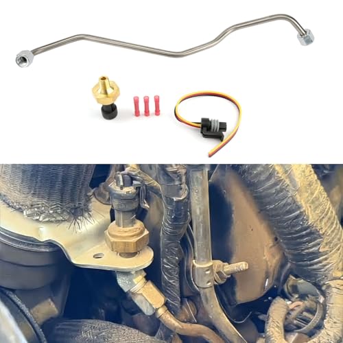 1C3Z9D477AA 1850353C1 for 7.3L Powerstroke Diesel Exhaust Back Pressure Sensor DPFE + EGR Tube Line + Wire Harness Connector for 1999-2003 Ford F250 F350 F450 F550, for E350 E450 E550 Excursion
