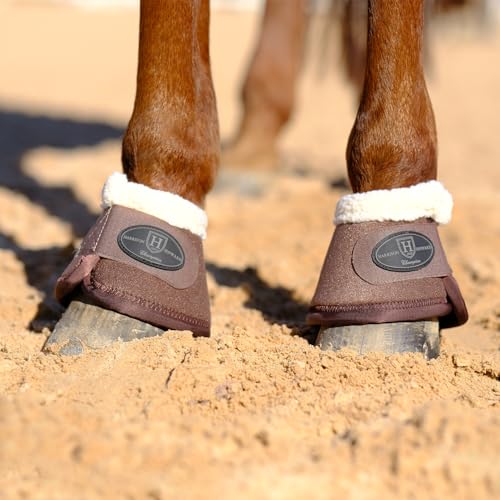 Image of Harrison Howard Essential Bell Boots Shock Absorption with Fleece Trim Non-Rotating Reinforcement
