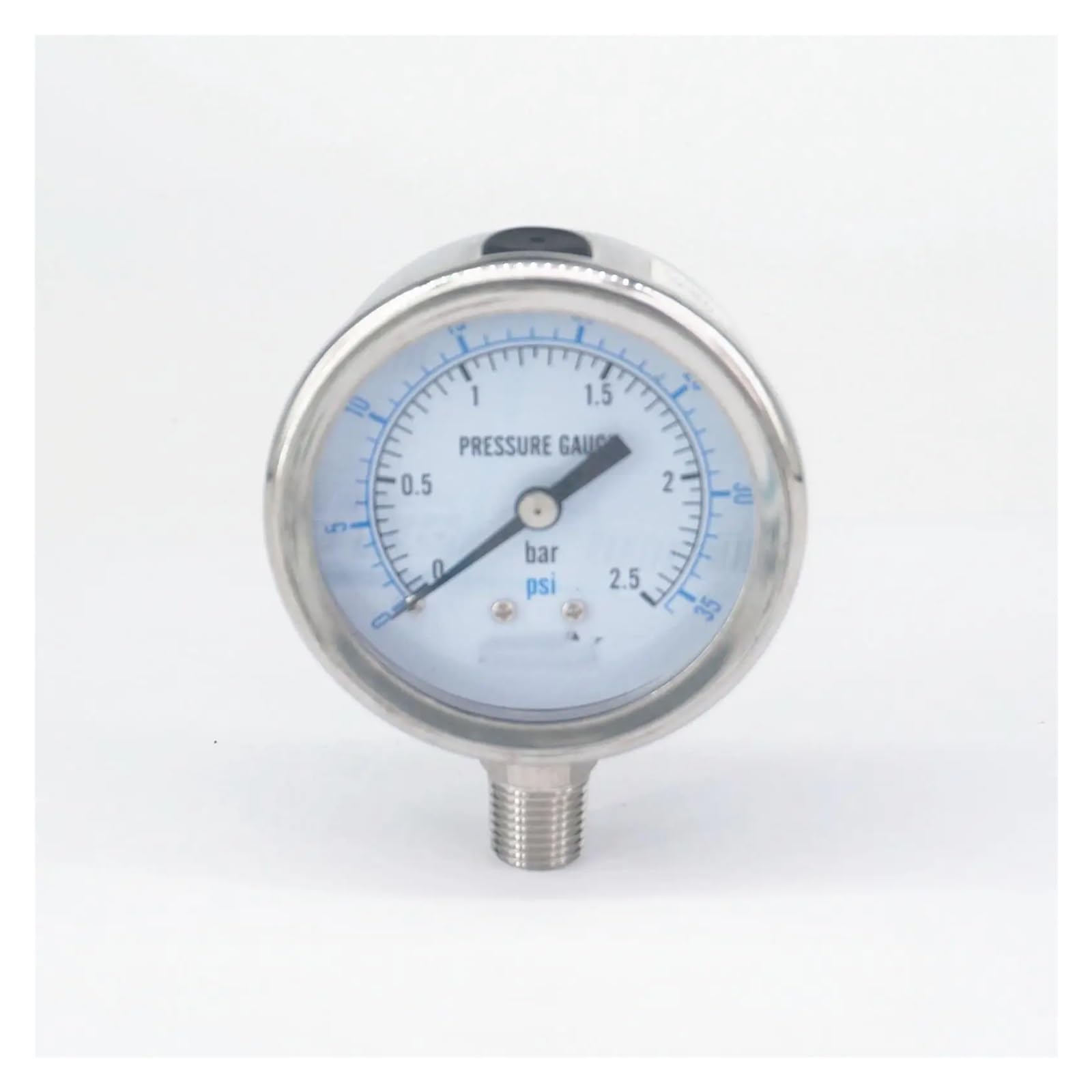 Manómetro de presión de esfera de 60 mm, 0-2,5 bar, 1/8" BSPT macho, acero inoxidable 304, PSI, N2, for elaboración de cerveza a vapor, clase de precisión neumática: 2,5%