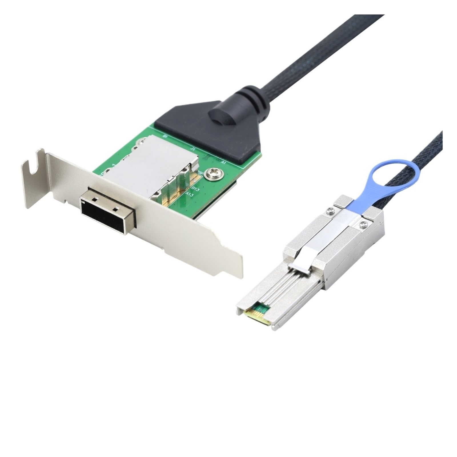 ZHANGLH Câble d'extension de 0,5 m mi ni S*A*S externe SFF-8088 mâle vers SFF-8088 femelle 26 broches PCBA avec support à profil bas 50 cm