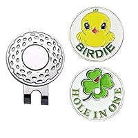 Golf Ballmarker Magnetisch Hut Clip Set, Geschenk Mütze Clips Geschenke für Herren Damen Kinder Golfer Zubehör für Golfhandschuhe Hüte Taschen Kappen (1 Stück Hut Clip +2 Stück Magnetisch Ballmarker)
