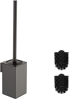 BGL Grau Klobürste mit Wandmontage - Quadratische WC-Bürstenhalterung aus 304-Edelstahl