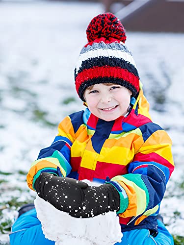 Image of SATINIOR Kids Snow Mittens Waterproof Winter Ski Gloves Warm Thicken Snow Gloves for Girls Boys