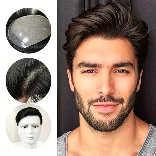 Postiche invisible cuir chevelu bio en cheveux véritables faits main