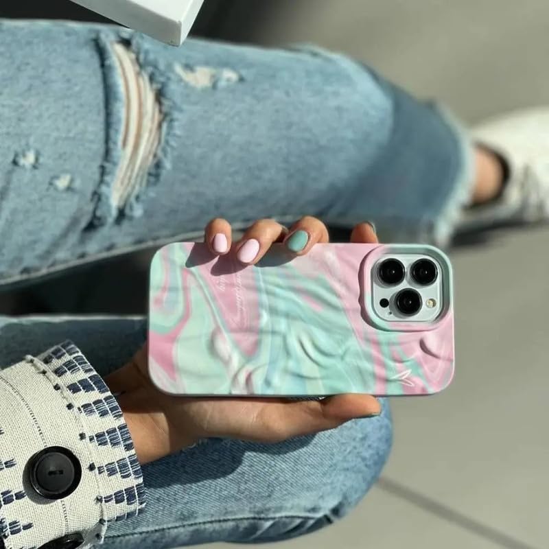 Image of COVERLY for iPhone 14 Pro Max 3D Luxury Rainbow Wonderful Day Phone Case,Premium Texture Trendy Retro Cute Multi Artistic Cool Design -Aesthetic Shades Heart Princess Cover for Apple iPhone 14 Pro Max