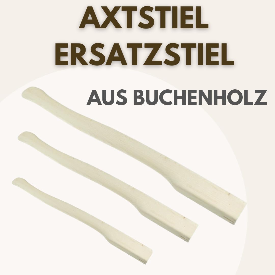 3x Axtstiel 90cm Ersatzstiel Beilstiel aus Buchenholz, 3 Stk. SET Robuster Stiel für Axt & Beil, Holzstiel mit Kuhfuß Ersatzgriff, EU-Qualität