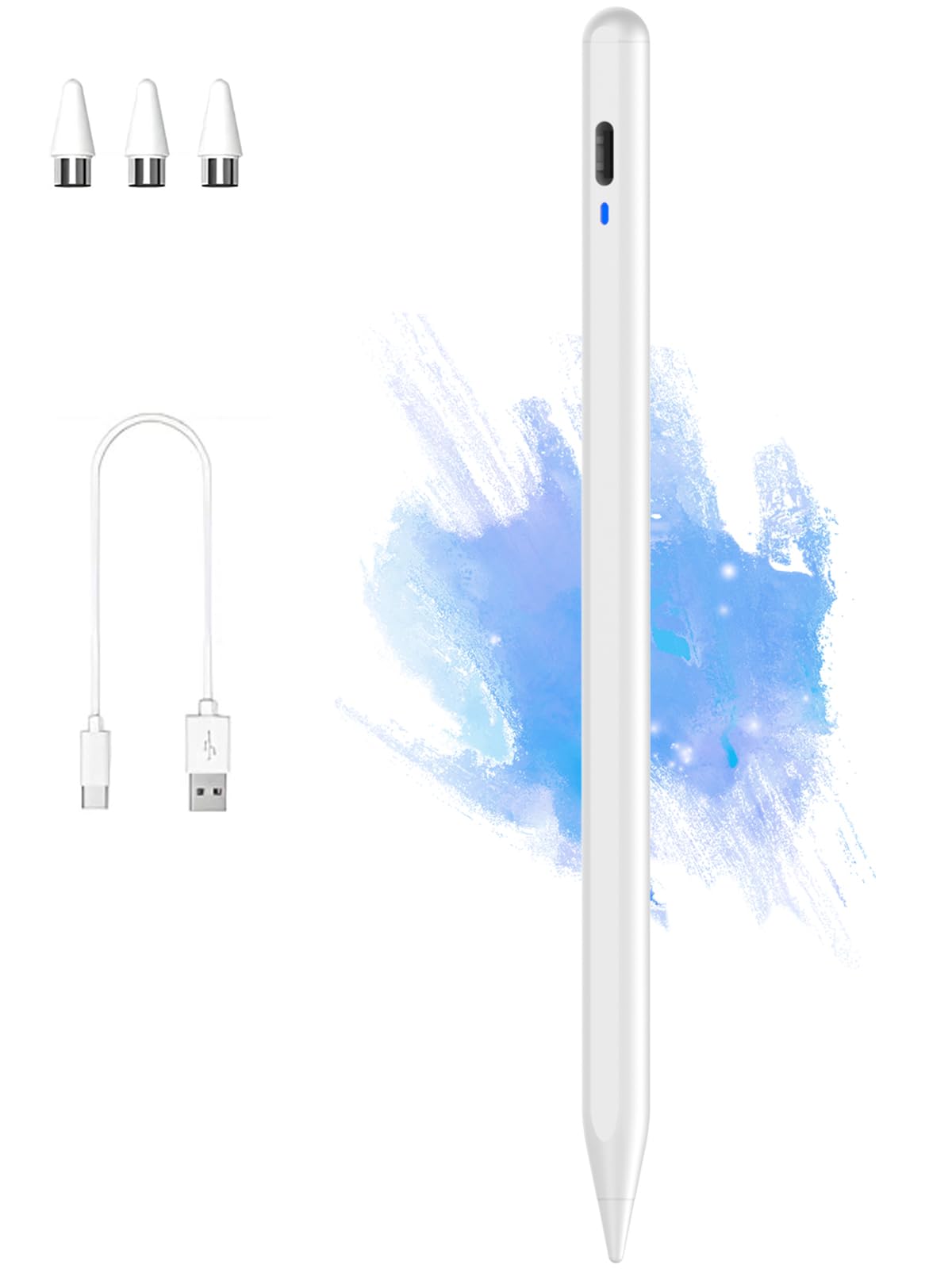 Stylus Pens for Touch Screens, Kenkor Magnetic POM Spring Touch Screen Pen, Stylus Pencil for Android, Tablet Pens for Samsung/Huawei/OPPO/Vivo and Other Android Smartphone and Tablet Devices (White)