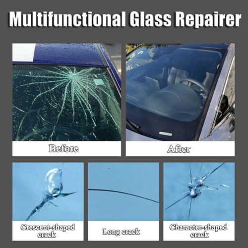 Image of Windshield Crack Repair Kit,Professional Glass Repair Liquid for Chips & Cracks,Quick Fix Auto Glass Repair Tools(2pcs x 50ml)