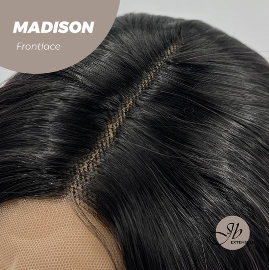 Miniatura 5 de JBEXTENSION MADISON - Peluca de encaje frontal de 14 pulgadas, pelucas onduladas color fucsia degradado para mujer, pelucas sintéticas naturales